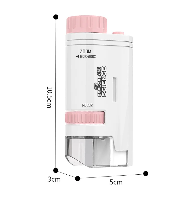 S1424c1da77234d38bbb92132dfc6c7cdP 60-200X Children Microscope Pocket Microscope with LED Light Portable Electric Mini High Definition Science Microscope Outdoor Mallzona