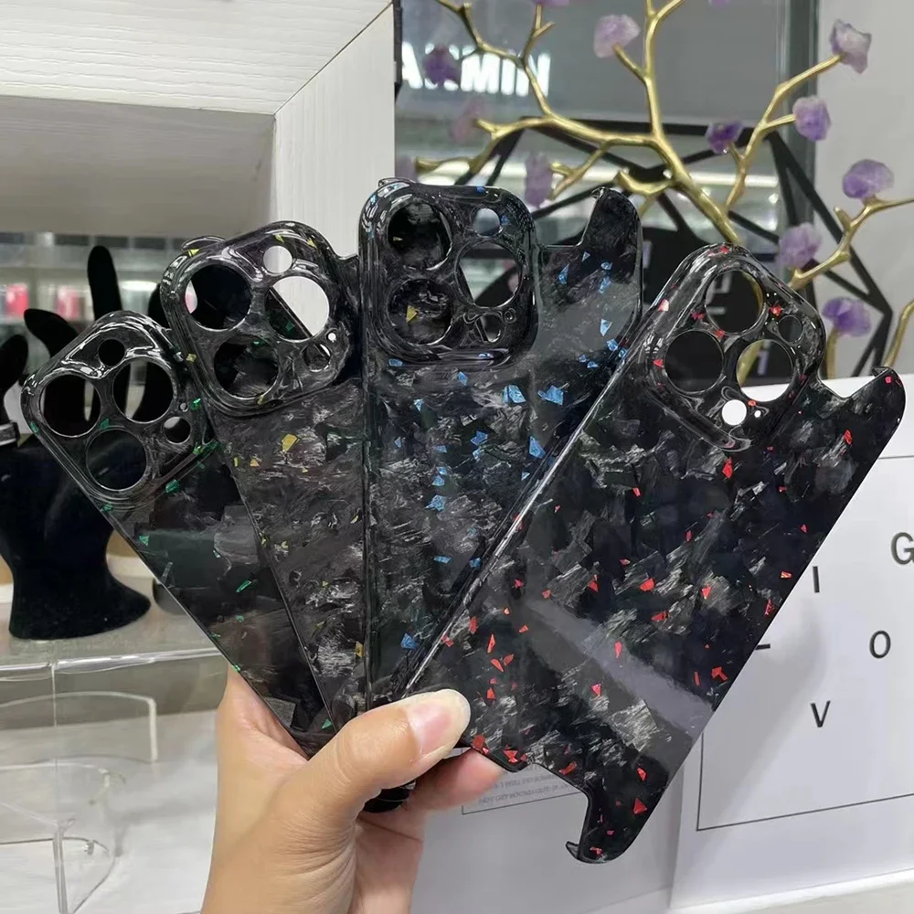 

Глянцевый мраморный кованый Ультратонкий чехол из натурального углеродного волокна для iPhone 15 Pro Max арамидное волокно нерегулярный пуленепробиваемый чехол