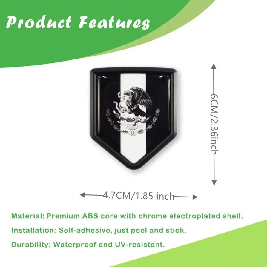 black Mexico flag car decal with shield design