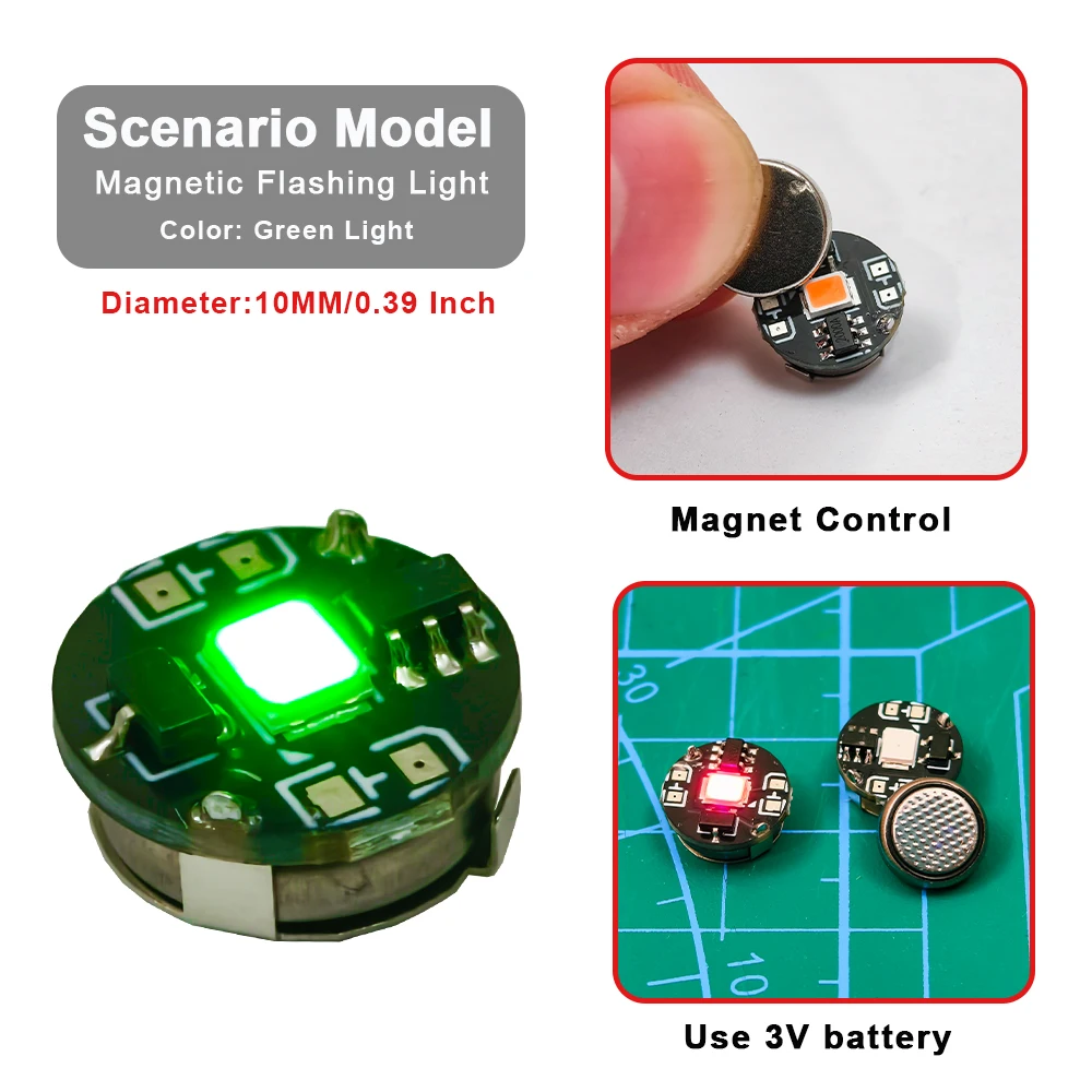 2PCS 미니 슈퍼 밝은 자석 제어 LED 시뮬레이션 촛불 플래시 라이트 DIY 제작 불꽃 램프 모델 장난감 재료