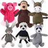 Plush Dog Toy Animals Shape Bite Resistant Squeaky Toys Corduroy Dog Toys for Small Large Dogs Puppy Pets Training Accessories 1