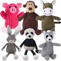 Plush Dog Toy Animals Shape Bite Resistant Squeaky Toys Corduroy Dog Toys for Small Large Dogs Puppy Pets Training Accessories 1