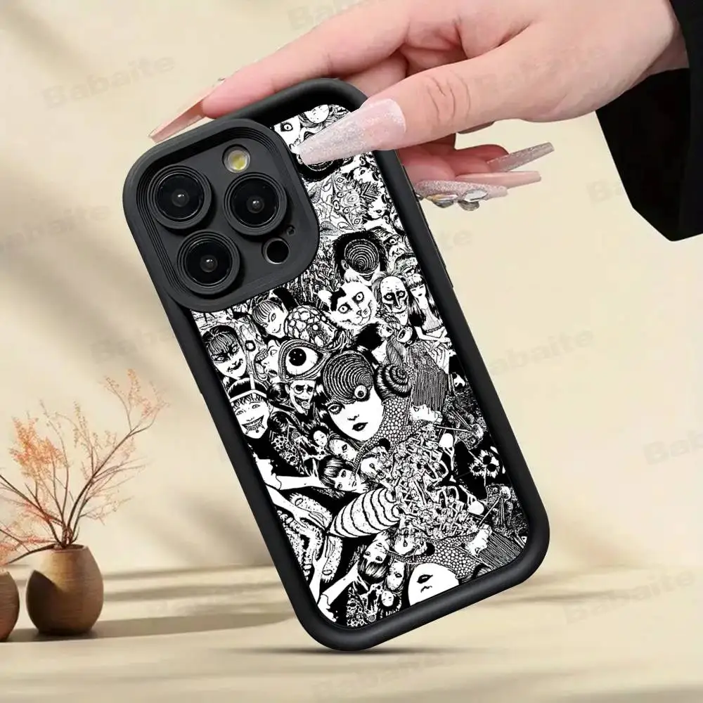 Junji Ito Horror Comics Soft Black Phone Case Cover