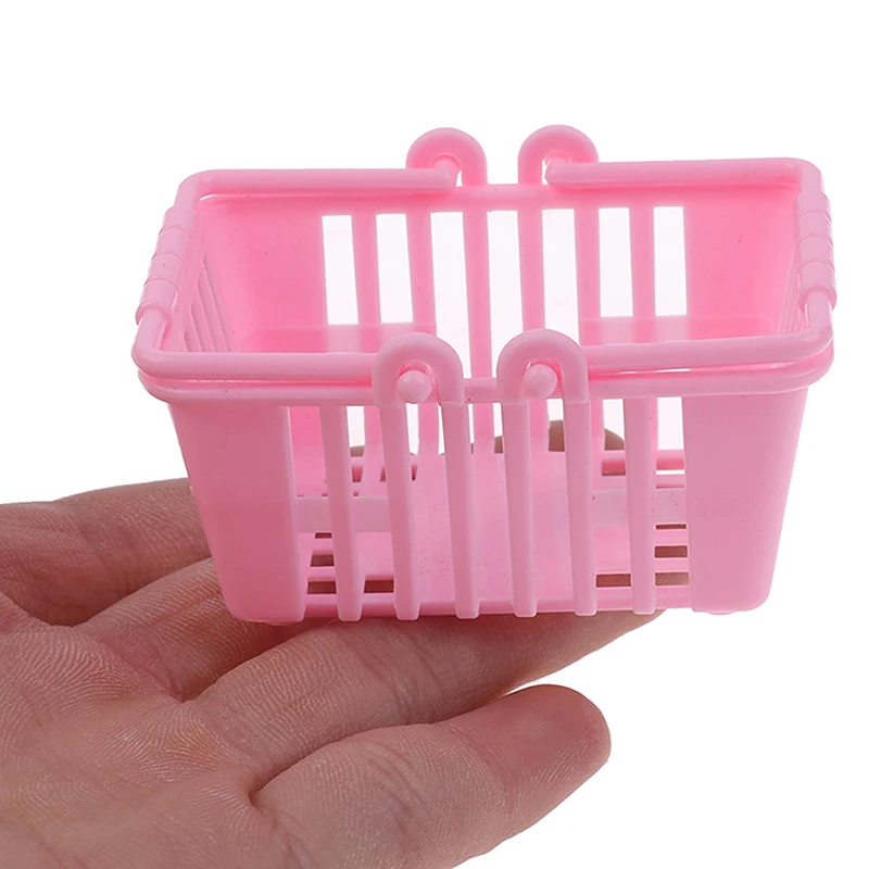 

1Pc Dollhouse Miniature Supermarket Shopping Hand Basket Model Accessories Doll Accessories