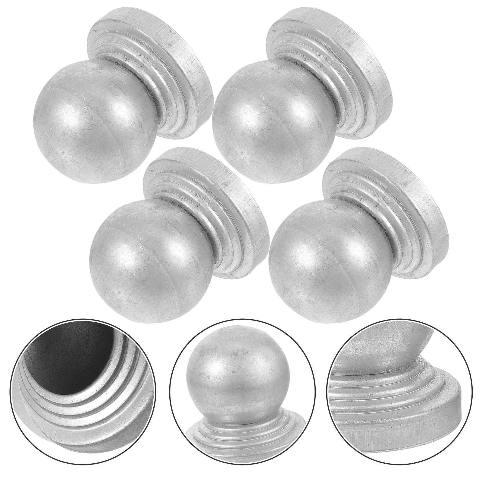 

4 Pcs Guardrail Post Cover Accessories Decorative Fence Caps Covers Iron Tops Finials Column Wraps for Porch