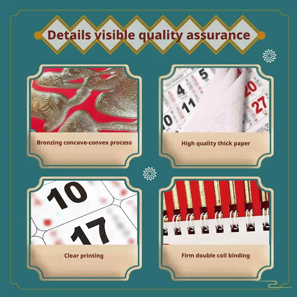 2026 Year The Horse Wall Calendars Chinese Lunar Date Calendar Tear Off Daily Calendar Hanging Lucky Character Home Office Decor