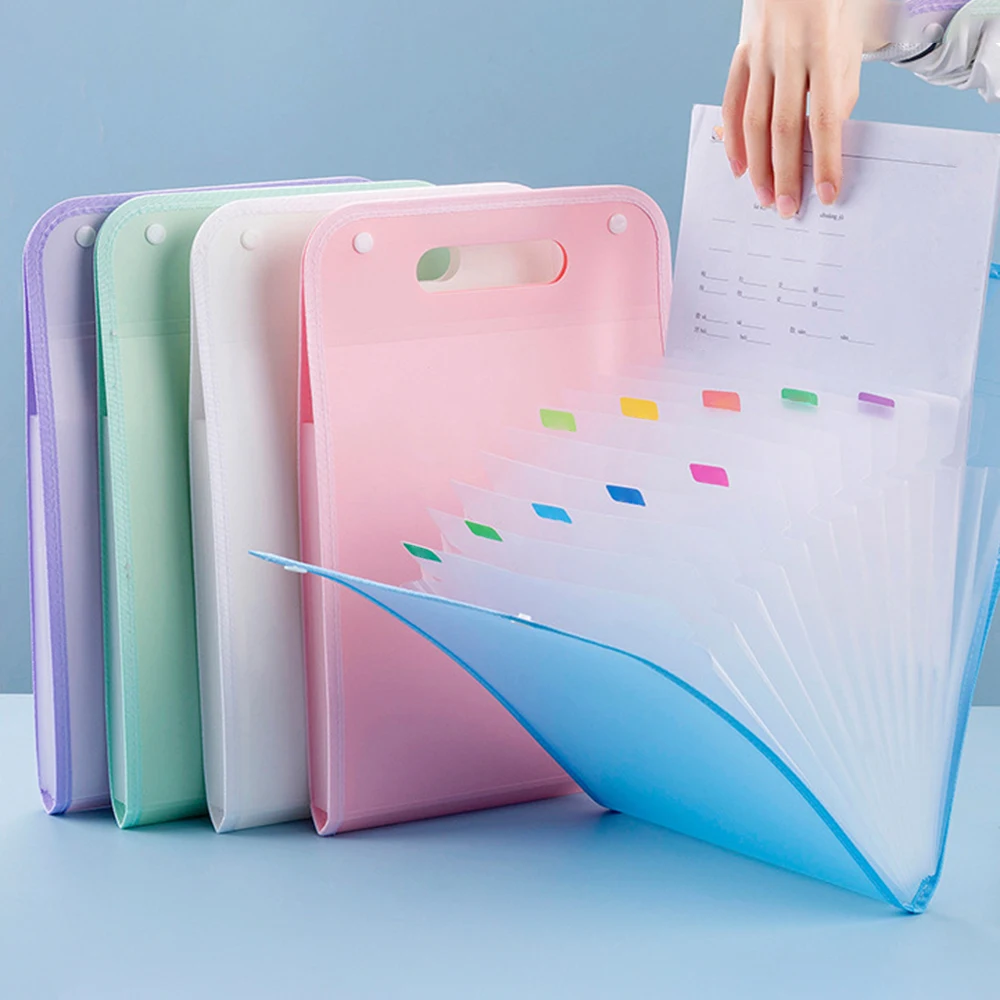 File Folder File Bag Stationary Organizer Pouch Vertical Hand-held Organ Bag A4 Paper File Folder Large Capacity