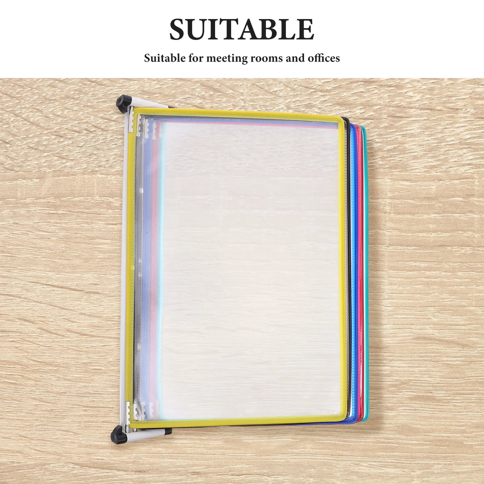 벽걸이형 파일 디스플레이 랙 A4 사이즈 걸이식 문서 정리함 5단 플라스틱 사무용 바인더 참고용 정리함 종이