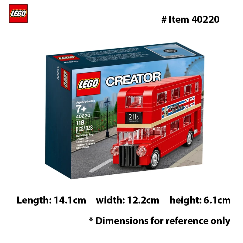 LEGO 40220 יצרן דאבל דקר לונדון אוטובוס בניית קוביות צעצוע לילדים מתנת יום הולדת (118 חתיכות)