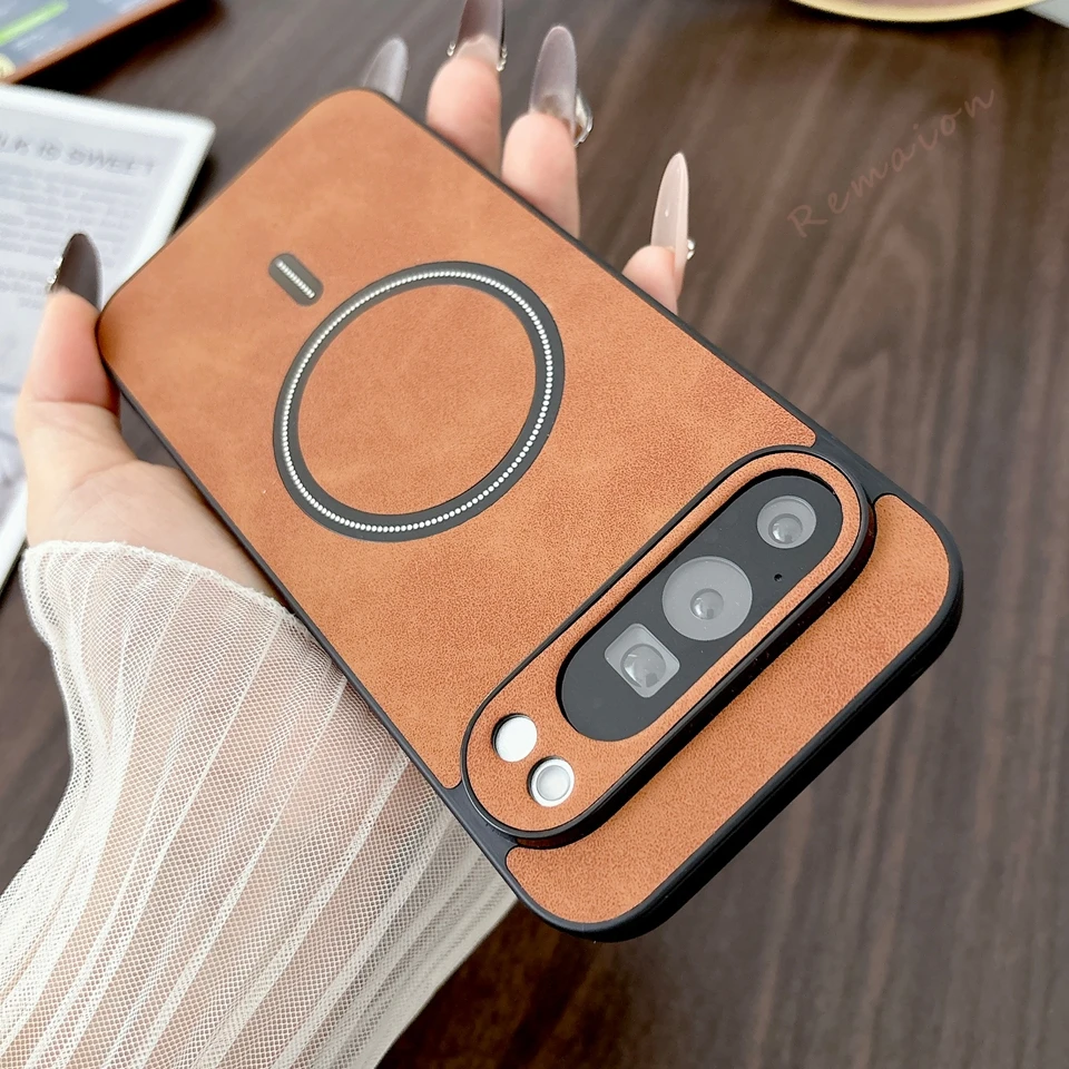 Luxury Magnetic Retro Leather Armor Phone Case - Shockproof Protector Cover
