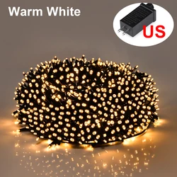 Waterproof LED Christmas String Lights - 24V Fairy Garland for Outdoor & Indoor Holiday Decoration (Warm White-US Plug)