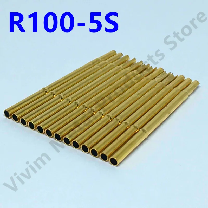 

20/100PCS R100-5S Test Pin P100-B1 Receptacle Brass Tube Needle Sleeve Seat Solder Connect Probe Sleeve 29.2mm Outer Dia 1.67mm