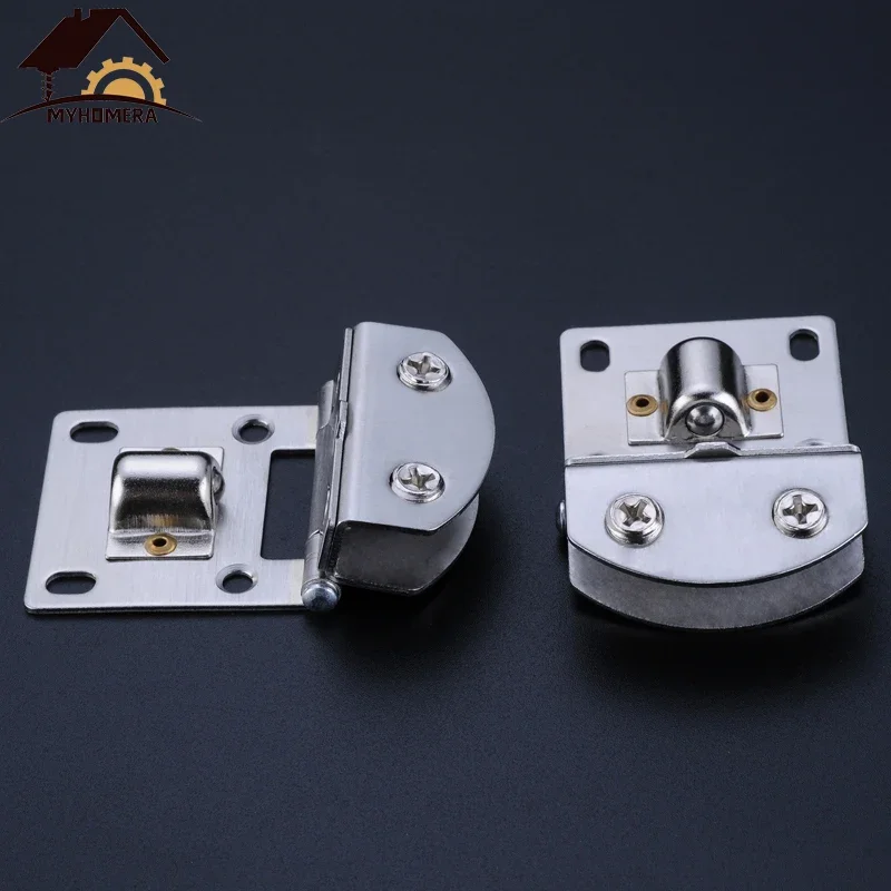 Stainless Steel Door Hinges Clamps For 5-9mm Thickness Wine Cabinet Bread Cabinet Cupboard Gate