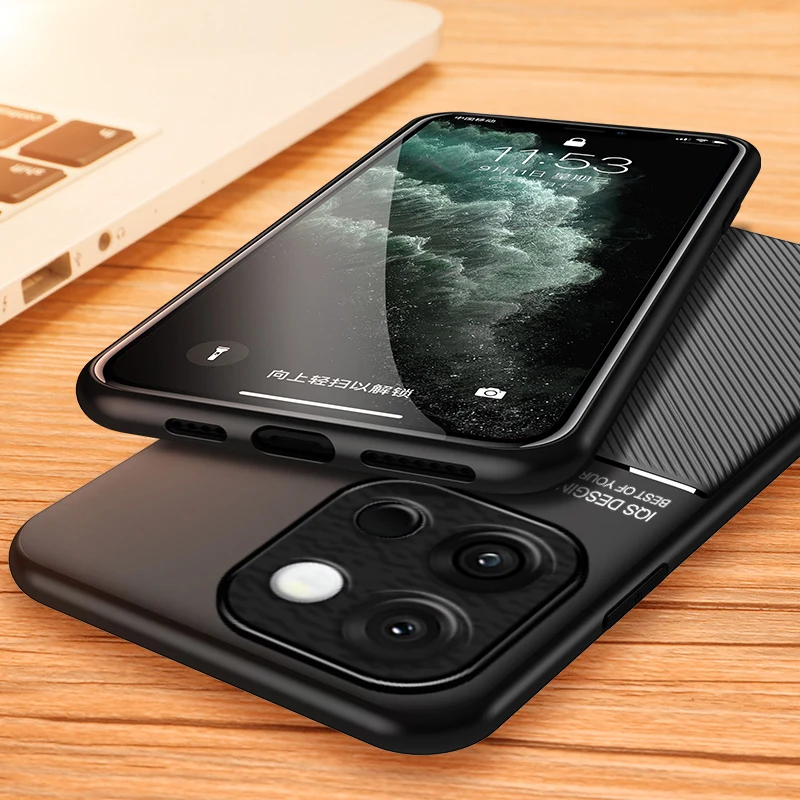 Textured Magnetic Four-Corner Full Coverage Shockproof and Drop-Resistant Phone Case