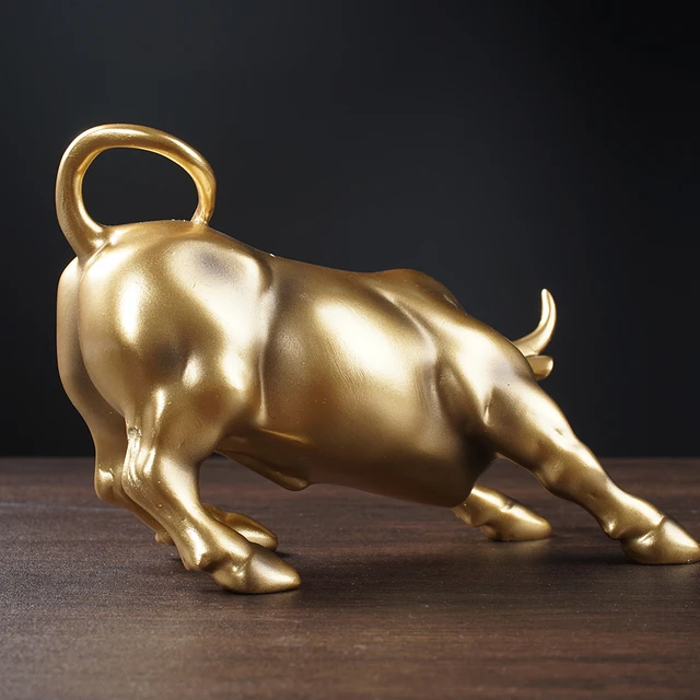 Km THEUINS-Sculpture de taureau de Wall Street en résine, Collection de modèles, Artisanat, Ornements de décoration de richesse, OX Animal, Articles de décoration d'art moderne 4