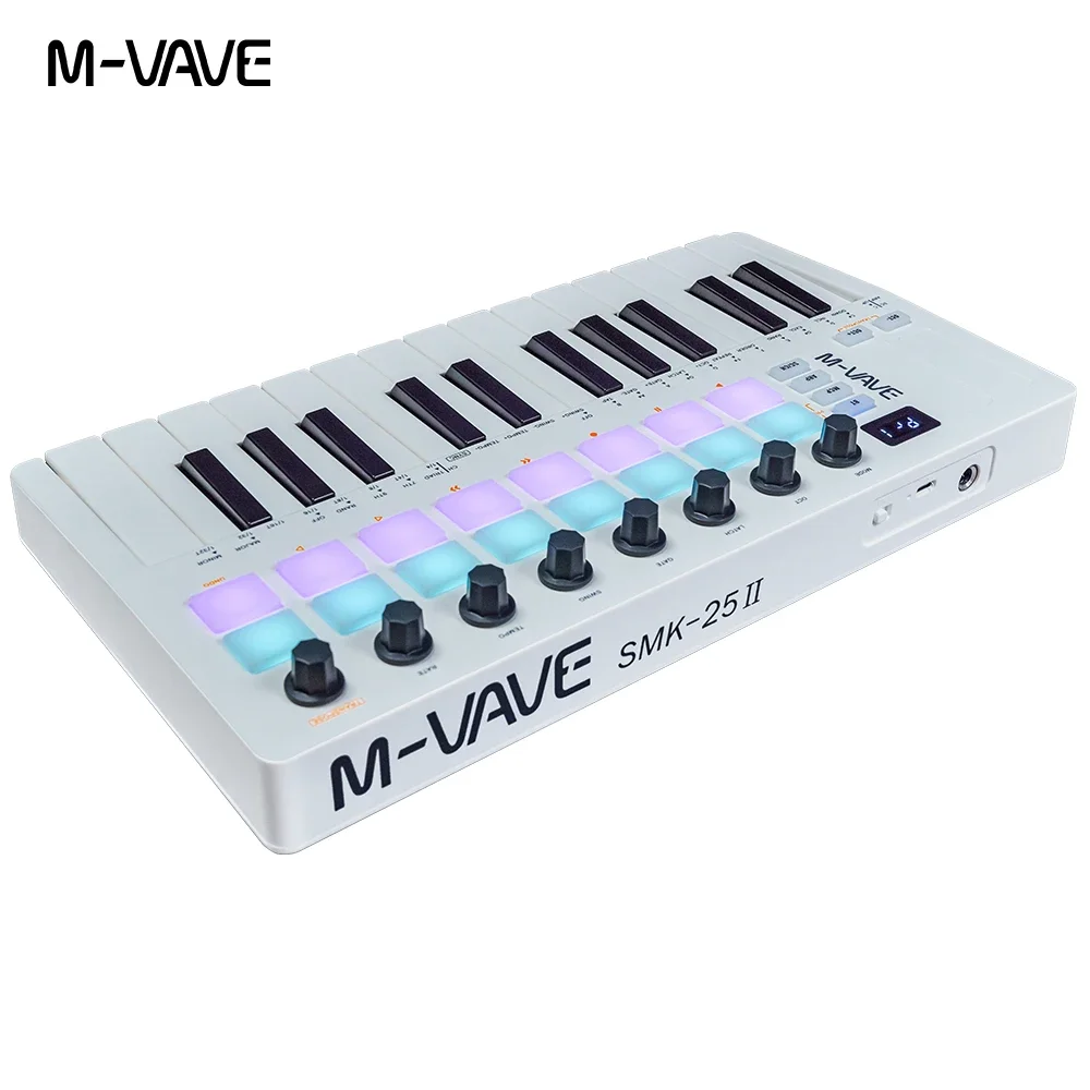 M-VAVE SMK-Ⅱ 25 Key MIDI Keyboard Controller With 16 RGB Drum