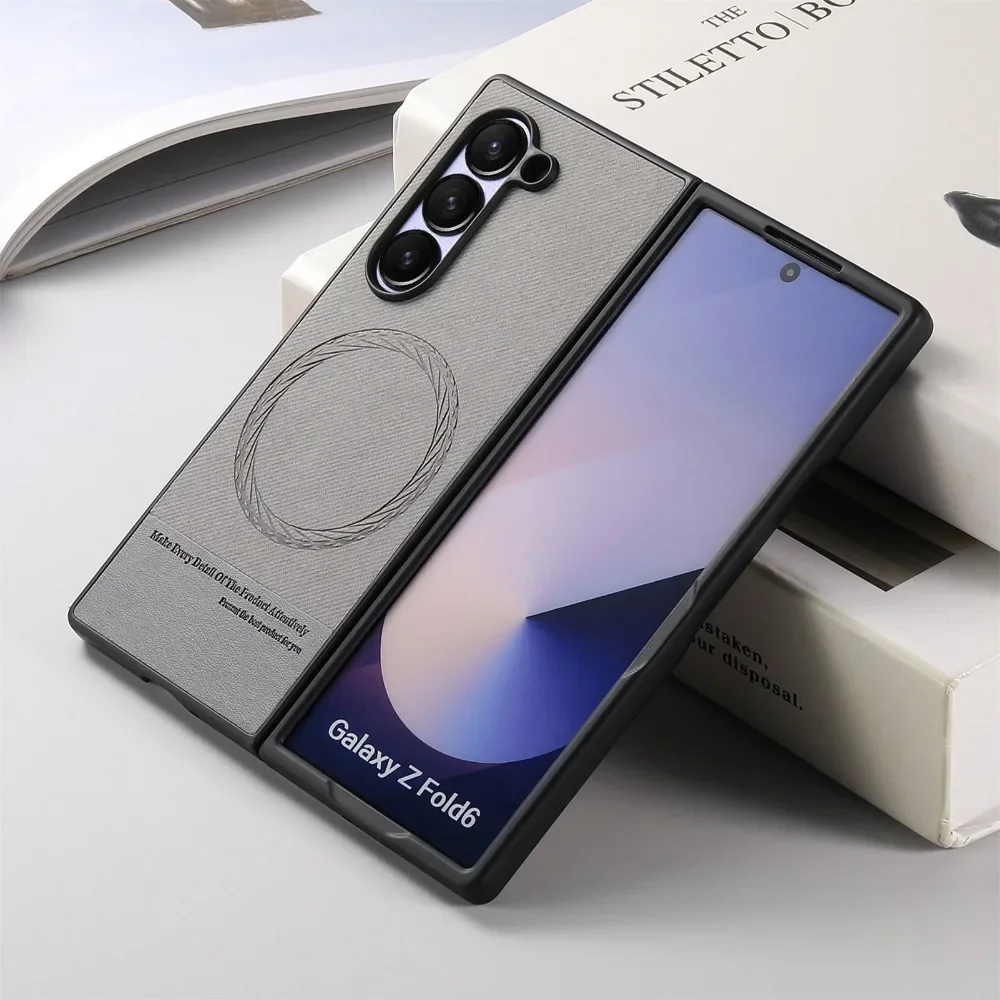 Enhanced Magnetic Oblique Cloth Texture Phone Case - Durable Hard PC Protective Cover