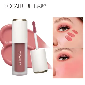 FOCALLURE 매트 리퀴드 블러쉬, 오래 지속되는 방수 9 색 천연 벨벳 컨투어링 볼 핑크 블러셔, 페이스 메이크업 화장품