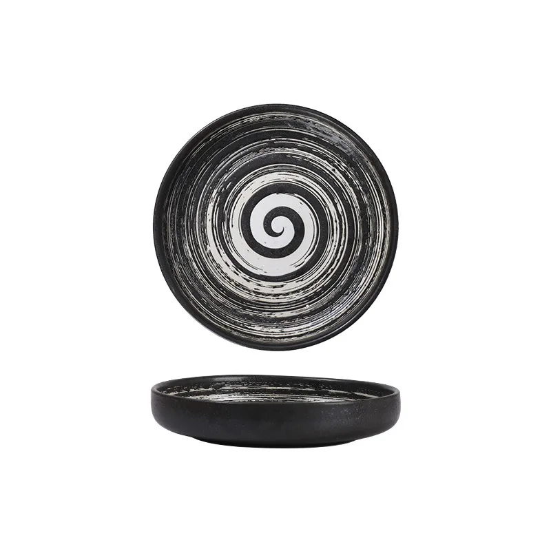 8-inch Japanese-style ceramic disc creative western food plate pizza plate pasta flat Nordic household dining tableware