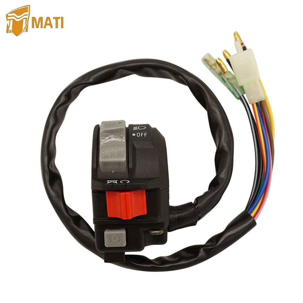 Interruttore Manubrio Sinistro Controllo Avviamento Motore Run Off Faro Per Yamaha Atv Timberwolf 250 Yfb250 Bear Tracker 250 Yfm250X