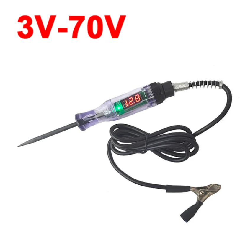 Luce di prova automobilistica 3-60V DC Tester di luce digale Tester di circuo automatico per impieghi gravosi Penna di prova elettrica con illuminazione  34