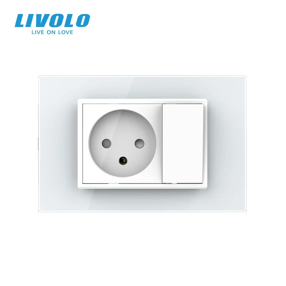 Glass Panel Power Socket with Switch for Home