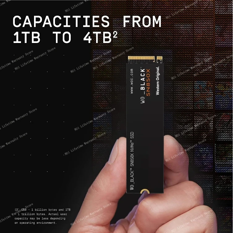 2024 BLACK WO SN850X NVMe  ָ Ʈ ̺, PCIe 4.0 Gen4  SSD, ִ 7300 MB/s M.2 2280, 8TB, 4TB, 2TB, 1TB, ǰ