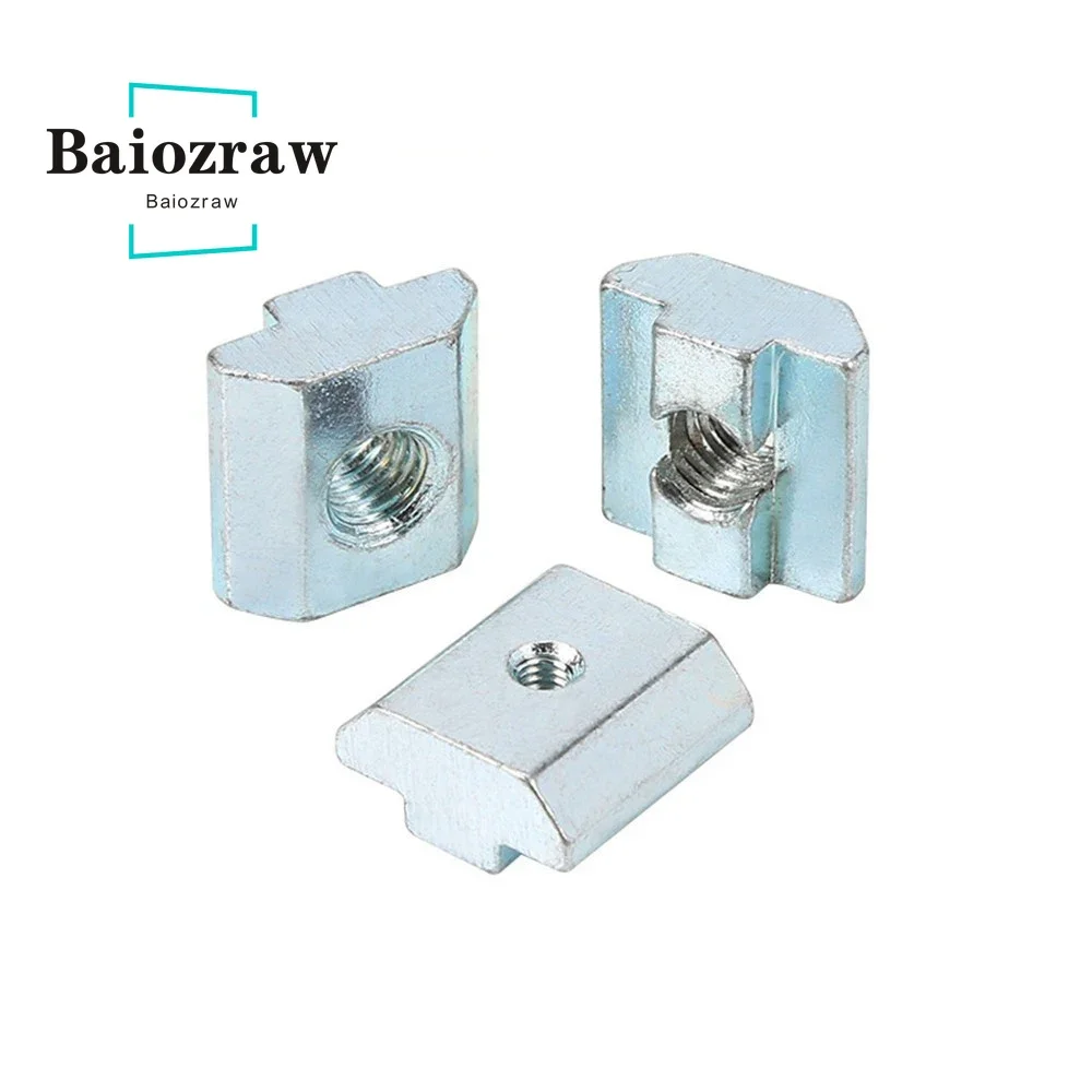 20pcs 50pcs T Sliding Hammer Nut Block Square Nuts M5 Nut Aluminum Profile Slot Zinc Coated Plate Aluminum Accessories EU