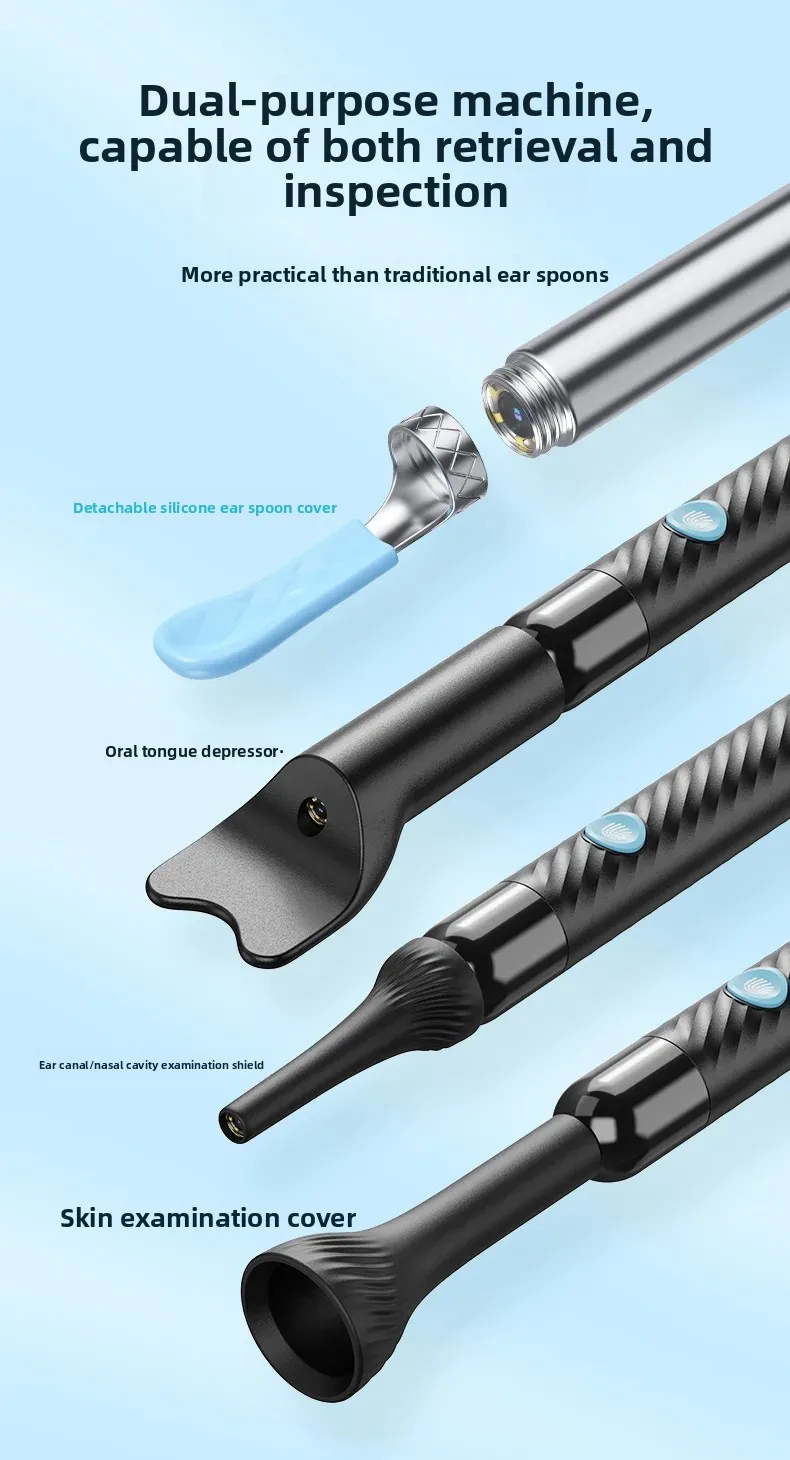 Wireless Otoscope With Camera 1296p Hd Ear Cleaner Tool Kit_voghion.com