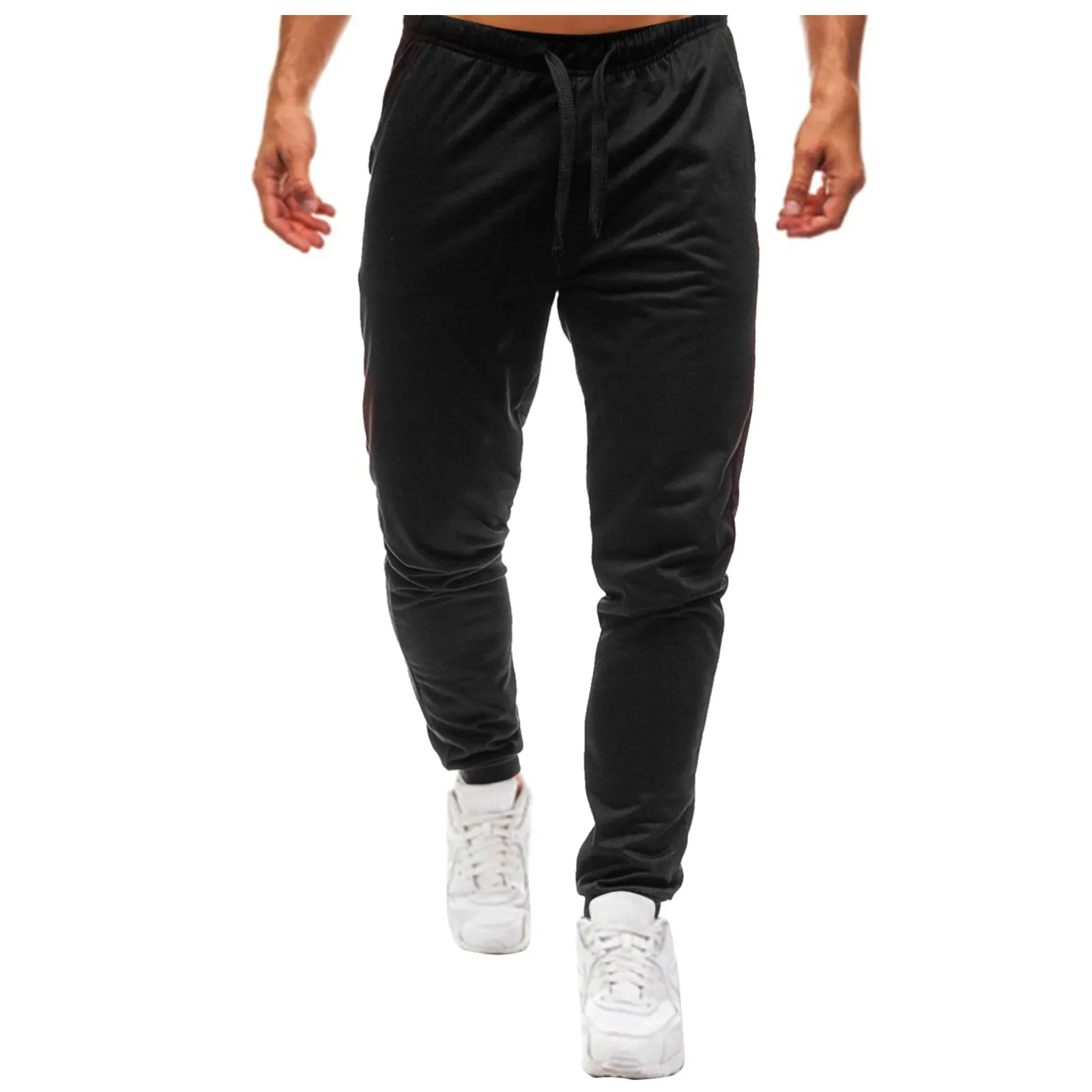 Spring Autumn Solid Color Men Casual Pants Lace-Up Sports Soft Baggy Sweatpants Man Trousers Y2k Clothes Gym Work Pantalones