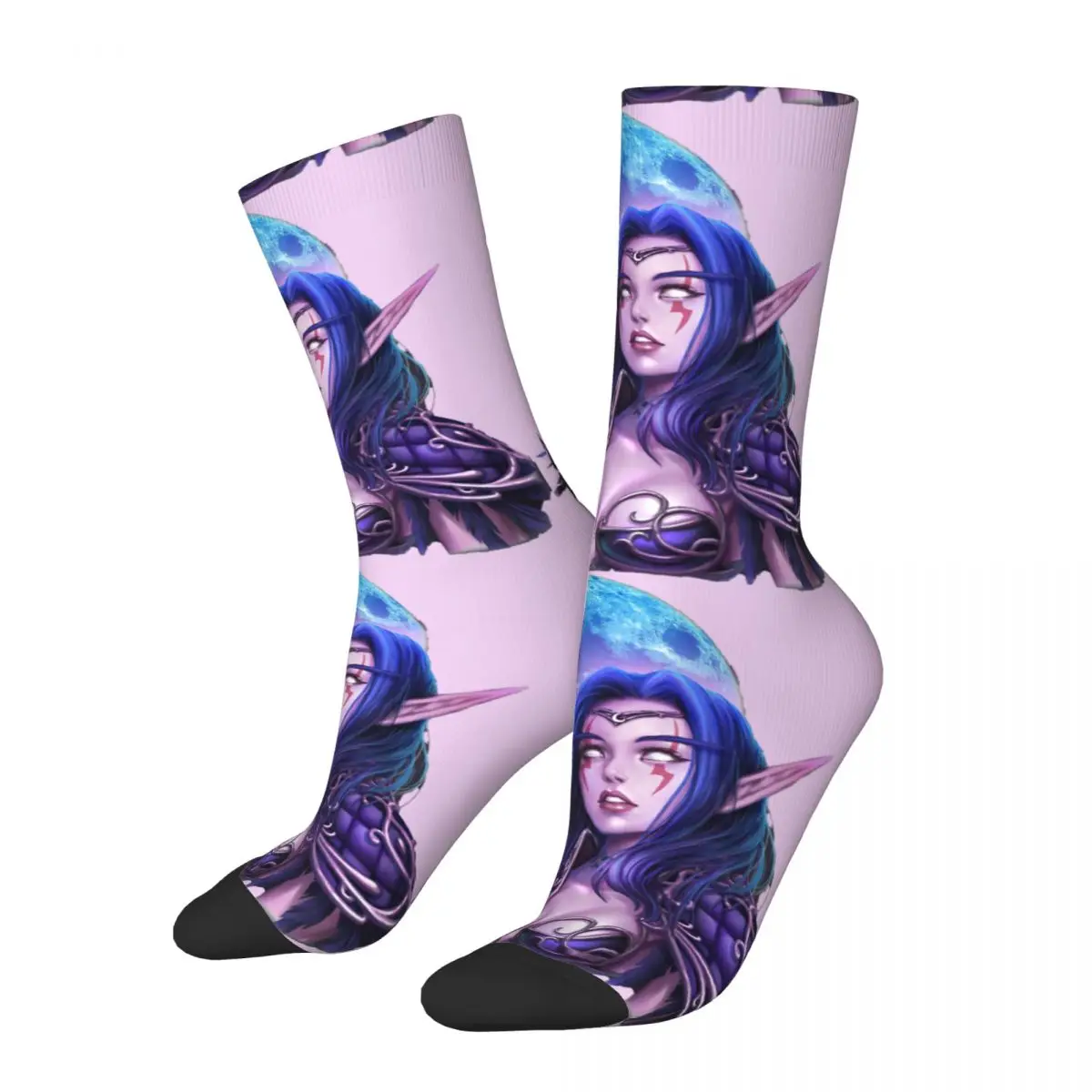 

Hip Hop Retro Hunter Night Crazy Men's compression Socks Unisex World of Warcraft Role-playing Game Street Style Crew Sock