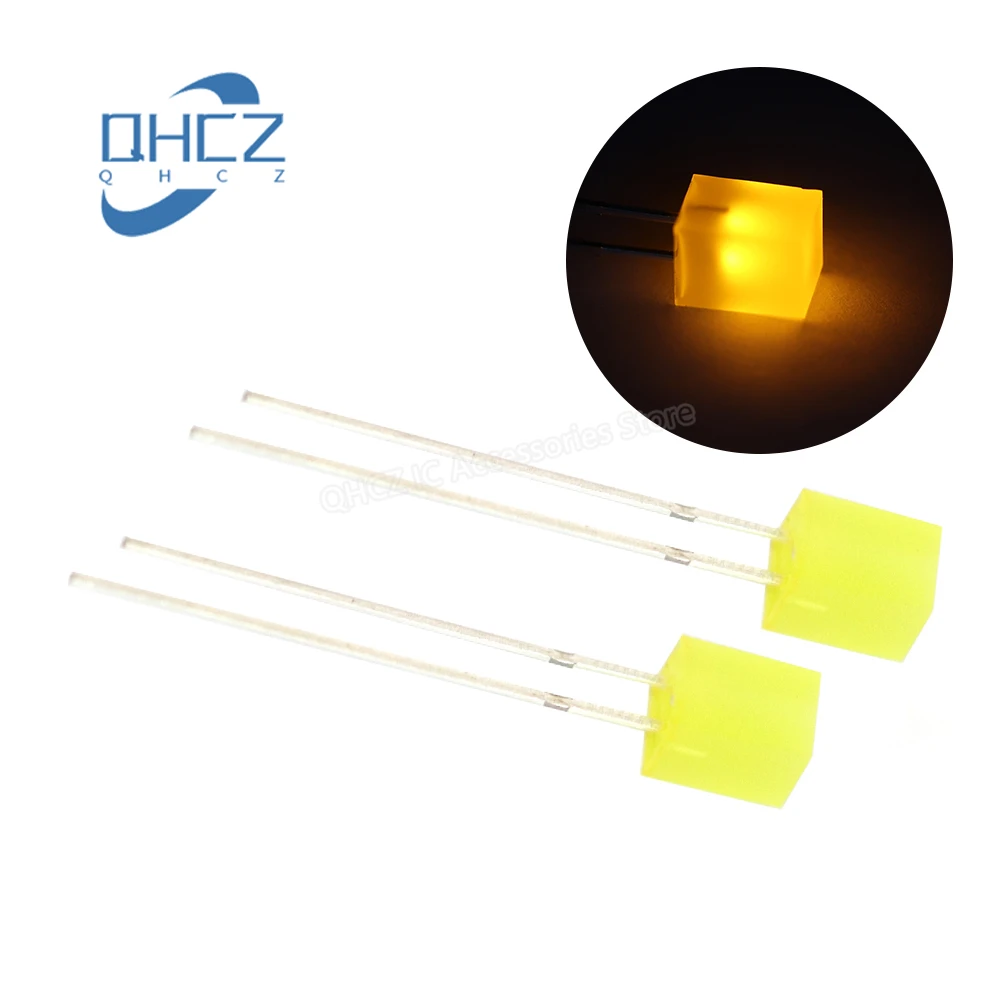 100pcs 5X5X7 스퀘어 led 에메랄드 그린/레드/옐로우 라이트 5*5*7 에메랄드 그린 LED 발광 다이오드 램프 비즈 스퀘어 다이오드