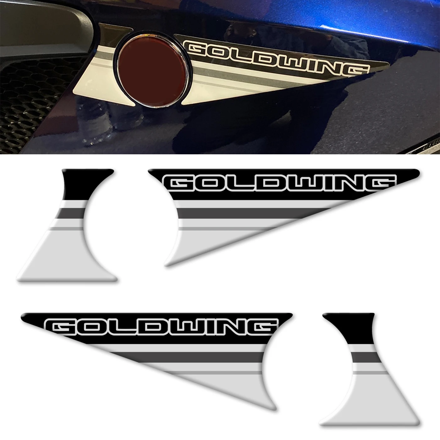 

Наклейки Gold Wing 1800 для Honda Goldwing1800 1100 1200 Tour F6B, наклейки, клейкие эмблемы, символы обтекателя, логотип 1500-2017