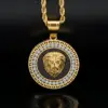 Hip Hop Gold Color Plated Iced Out Micro Pave Cubic Zircon Lion Head Pendant Necklace Charm For Men Jewelry Gifts 2