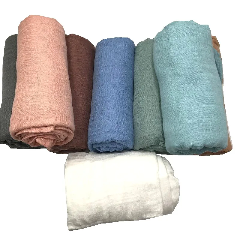 

120x120cm Baby Muslin Blanket Newborn Bamboo Cotton Swaddle Cloth Muslin Squares Blanket Infant Swaddling Bath Towel Gauze Wrap