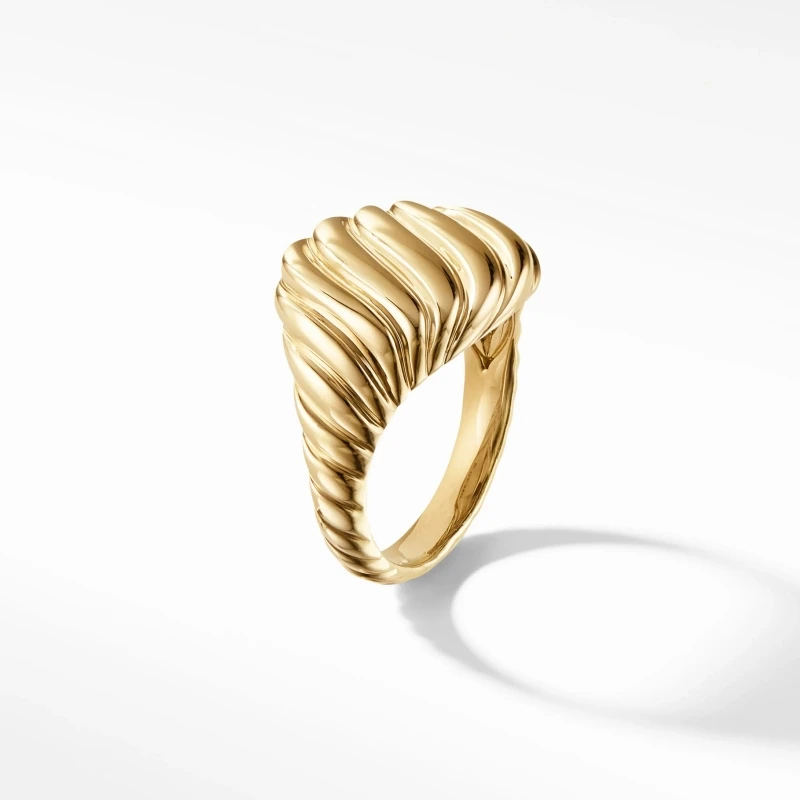 

DY Rings SCULPTED CABLE CONTOUR BAND RING IN 18K ROSE GOLD