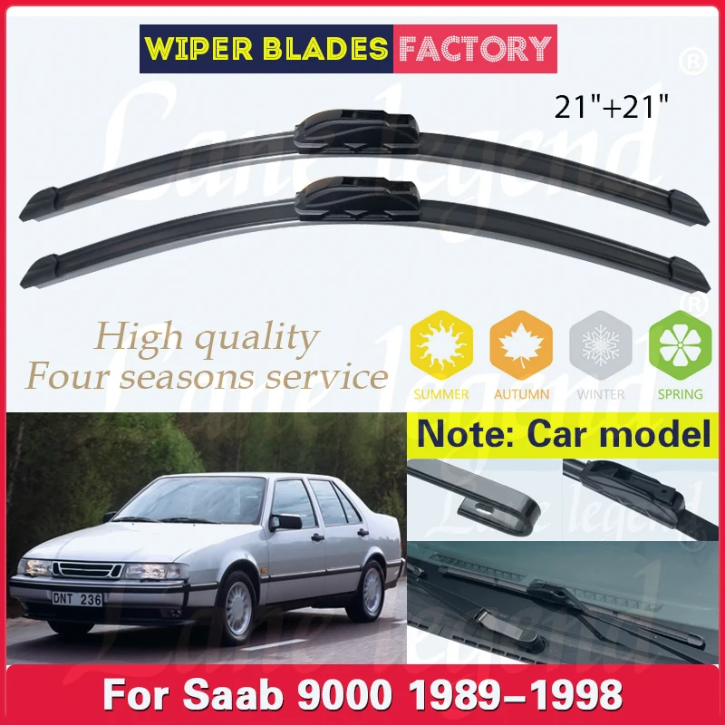 2pcs For SAAB 9000 1989 - 1998 Car Wiper Blades Windshield Windscreen Front Window Rain Brush 21+21 Car Accessories