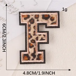 Leopard Print Embroidered Alphabet Badge Patches (F)