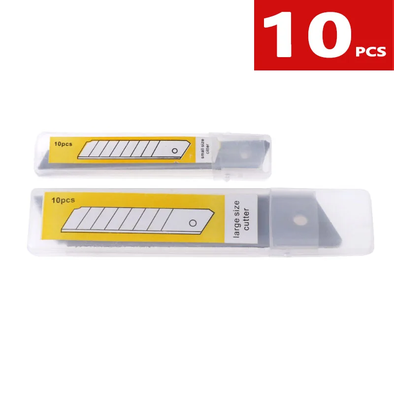 

10 шт. универсальные сменные лезвия для ножа, сменные защелкивающиеся лезвия, подходит для универсального художественного ножа 9 мм для обоев, бумажных поделок