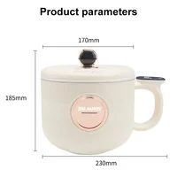 Marmite électrique Portable multi-cuiseurs 220V, 1,5 l, poêle antiadhésive domestique, marmite électrique pour Ramen, boulettes, flocons d'avoine 6