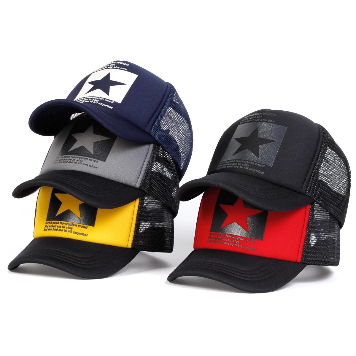 Children Five Pointed Star Print Baseball Net Caps Spring Summer Outdoor Adjustable Casual For Boy Girl Travel Sunscreen