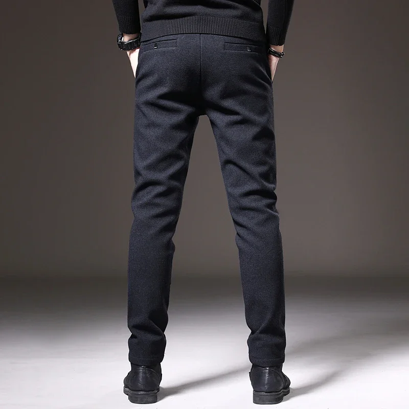 2024 Men's Slim Casual Cotton Trousers - Spring & Autumn Fashion in Black, Grey, and Blue