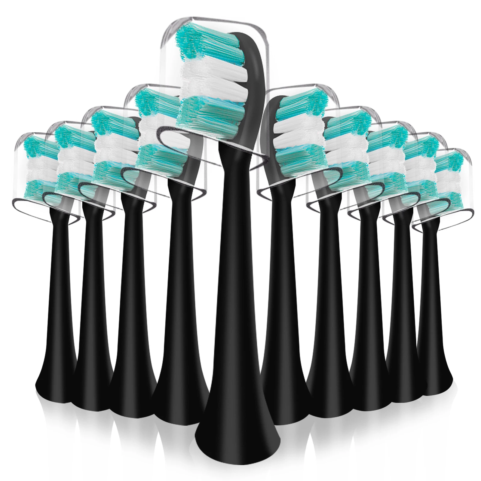 Replacement Toothbrush Heads Black Series Curved Shape Design Planted Series Electric Toothbrush Compatible com Aquasonic
