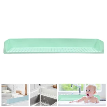 ถาดของเล่นอ่างอาบน้ําขนาดใหญ่, อุปกรณ์ป้องกันการกระเซ็นสําหรับเด็ก, ชั้นวางของอาบน้ําซิลิโคน 8