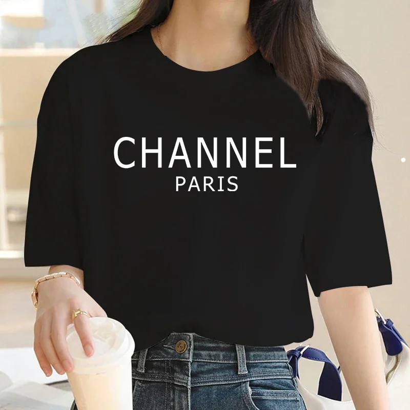 เสื้อยืดแฟชั่น Y2K ผู้หญิง แบรนด์ CHANNEL หรูหรา คาวาอิ