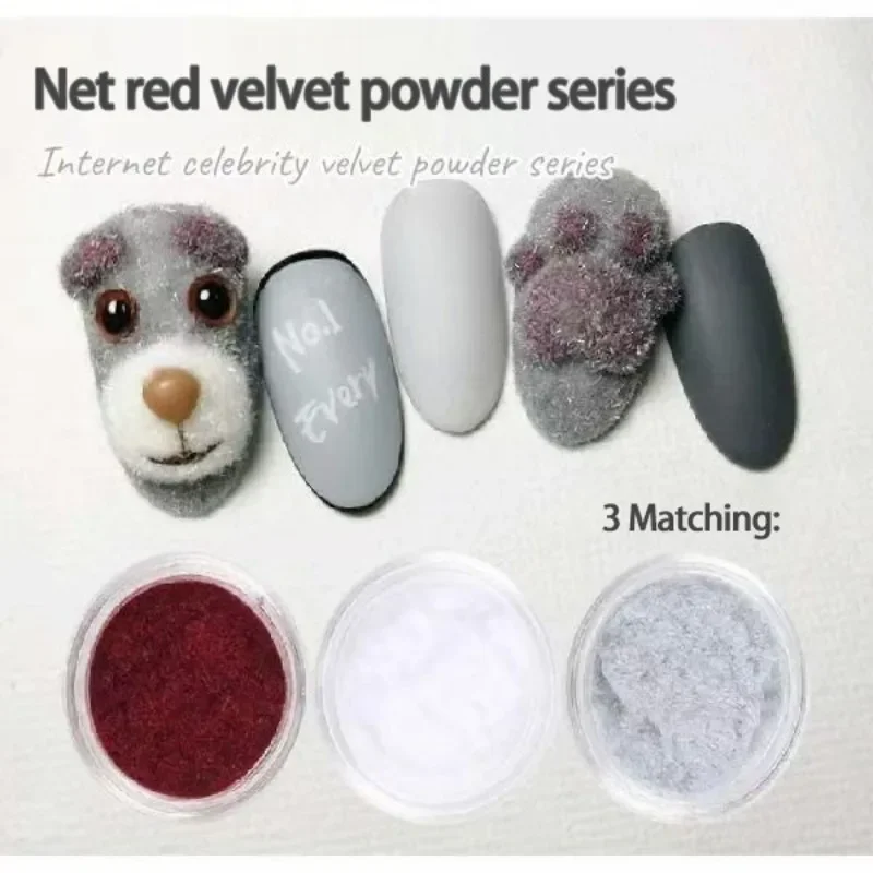 Vibrant Fuzzy Velvet Nail Art Glitter Powder