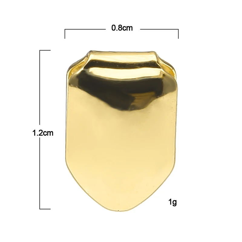 Trendy Hip Hop Gold Plated Small Single Tooth Cap Grillz Top Bottom False Teeth Stylish Fashion Jewelry Accessory 4
