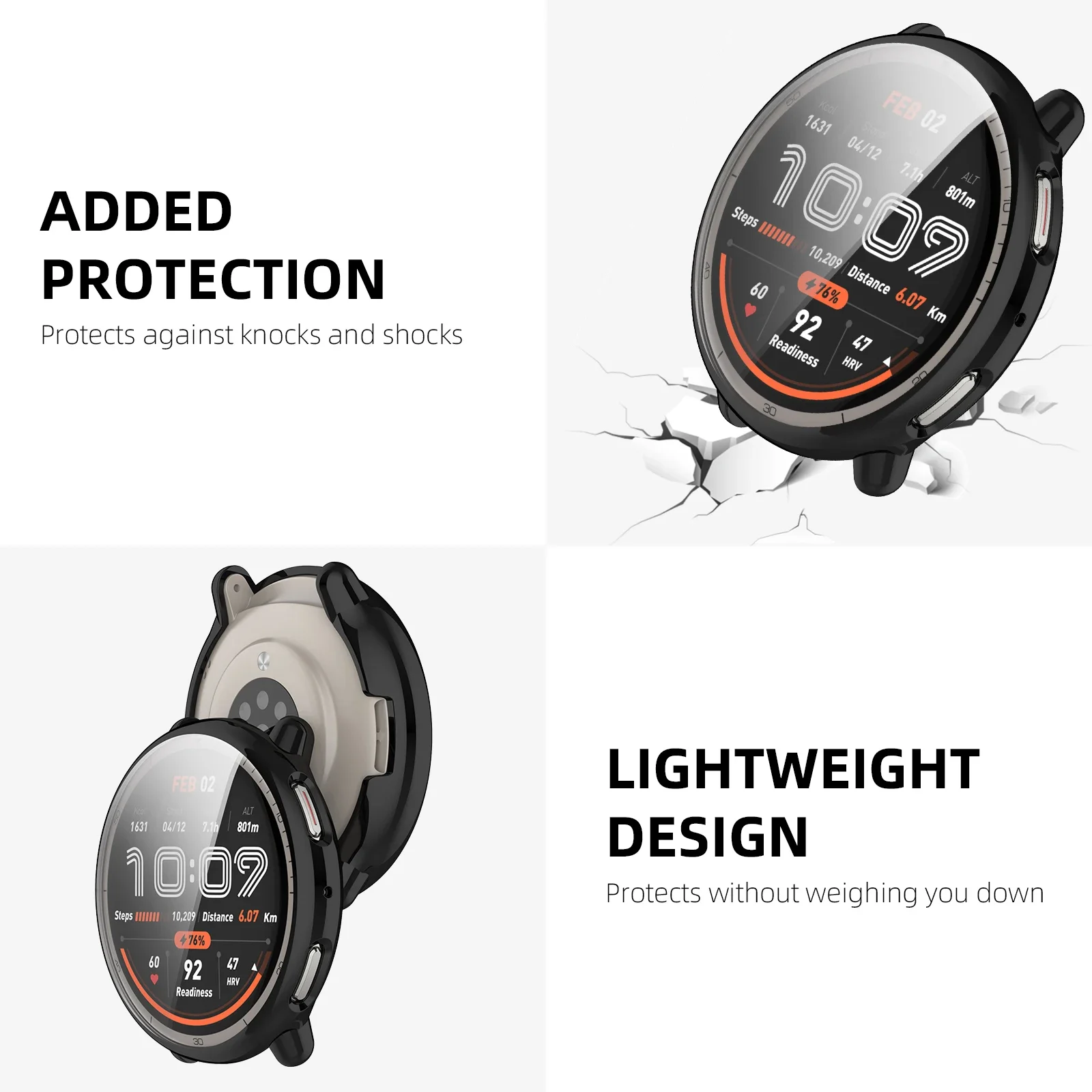 Apple Watch Screen Protector Watch Screen Protector Case Watch Screen Protector Watch Case Watch Protective Case Watch Cover Watch Protective Cover TPU Protective Case Bumper Protective Case TPU/PC Case for Amazfit Active 2 Smartwatch