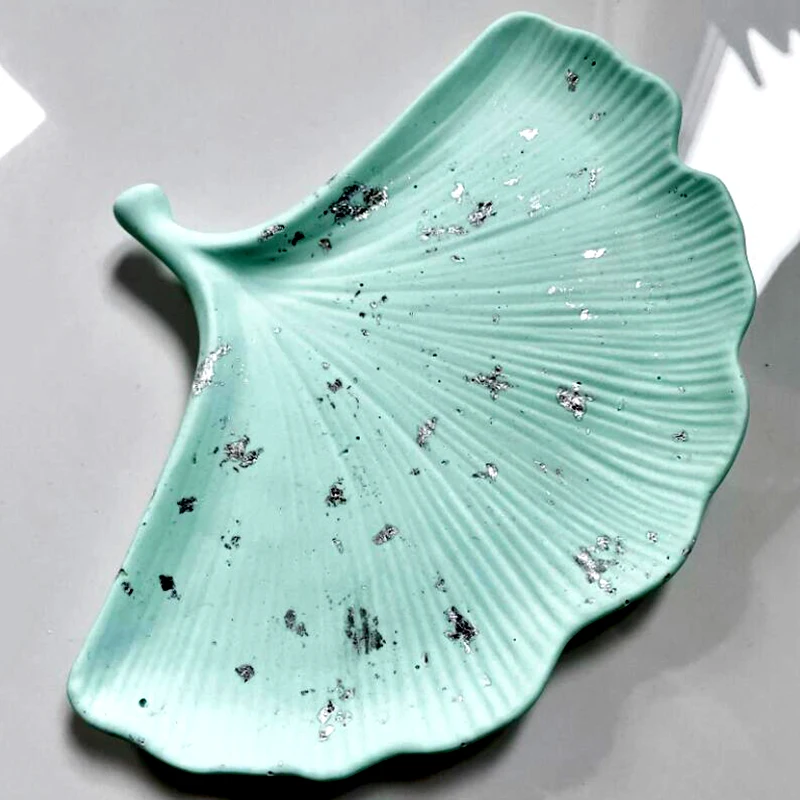 DIY Ginkgo Leaf Storage Plaster Tray Maple Leaf Shaped Jewelry Storage Dish Silicone Mold for Handmade Gift Concrete Resin Mould silicone mold
