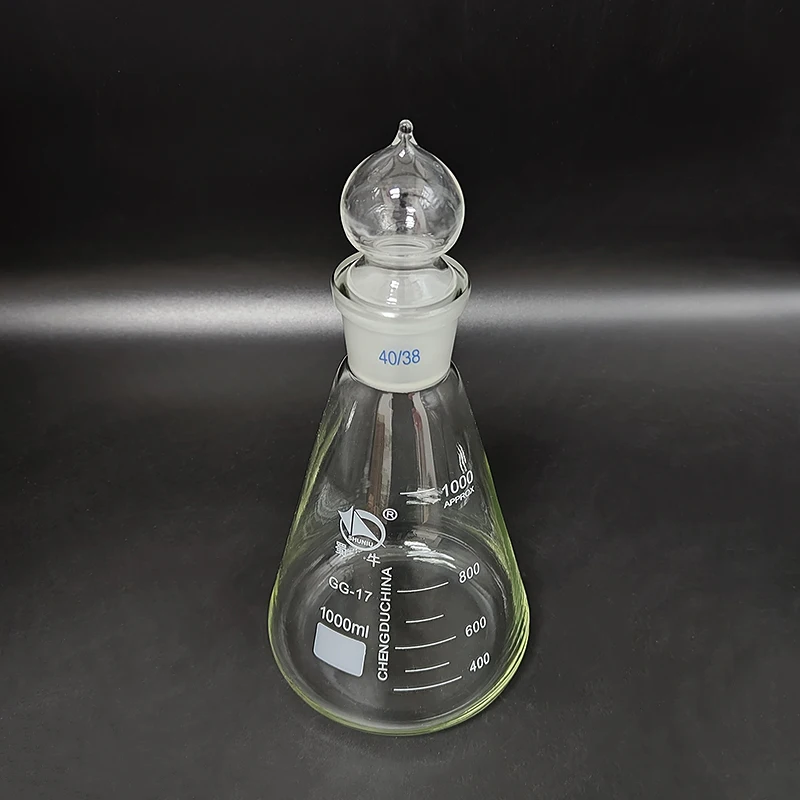 

SHUNIU Conical flask with standard ground-in glass stopper,1000mL-10000mL 40/38,Erlenmeyer flask with standard ground mouth